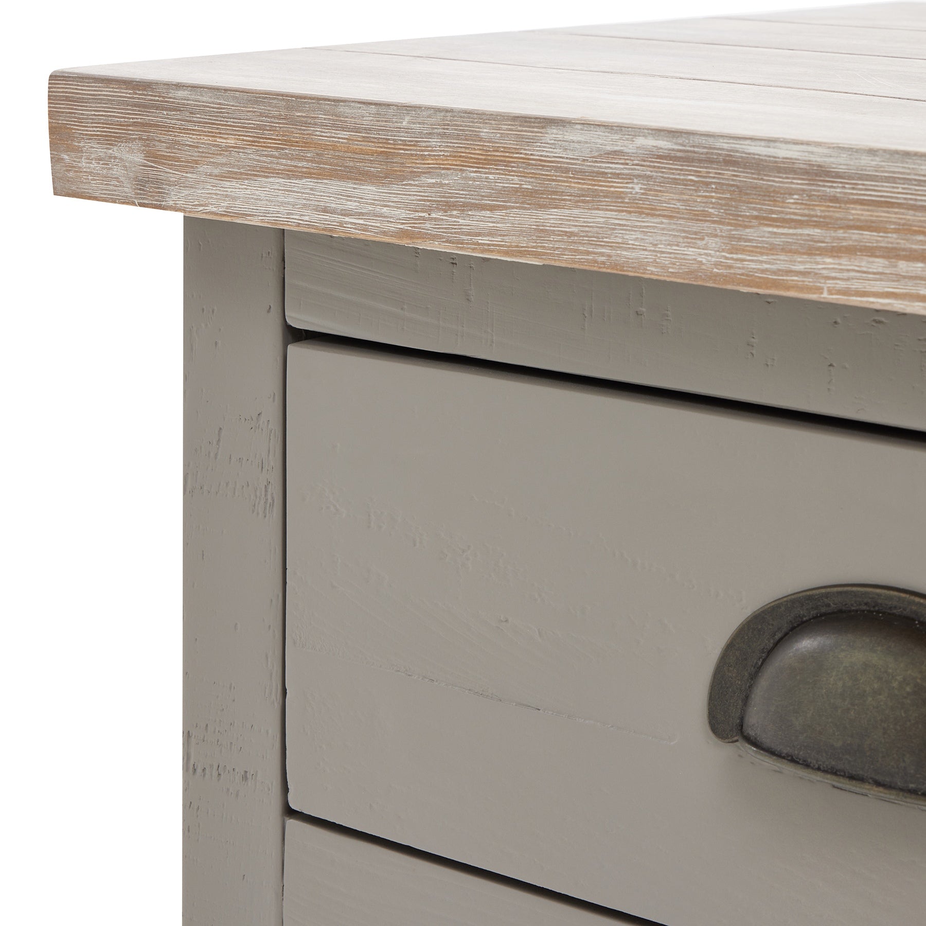 Hill Interiors "Oxley Three Drawer" Grey Bedside