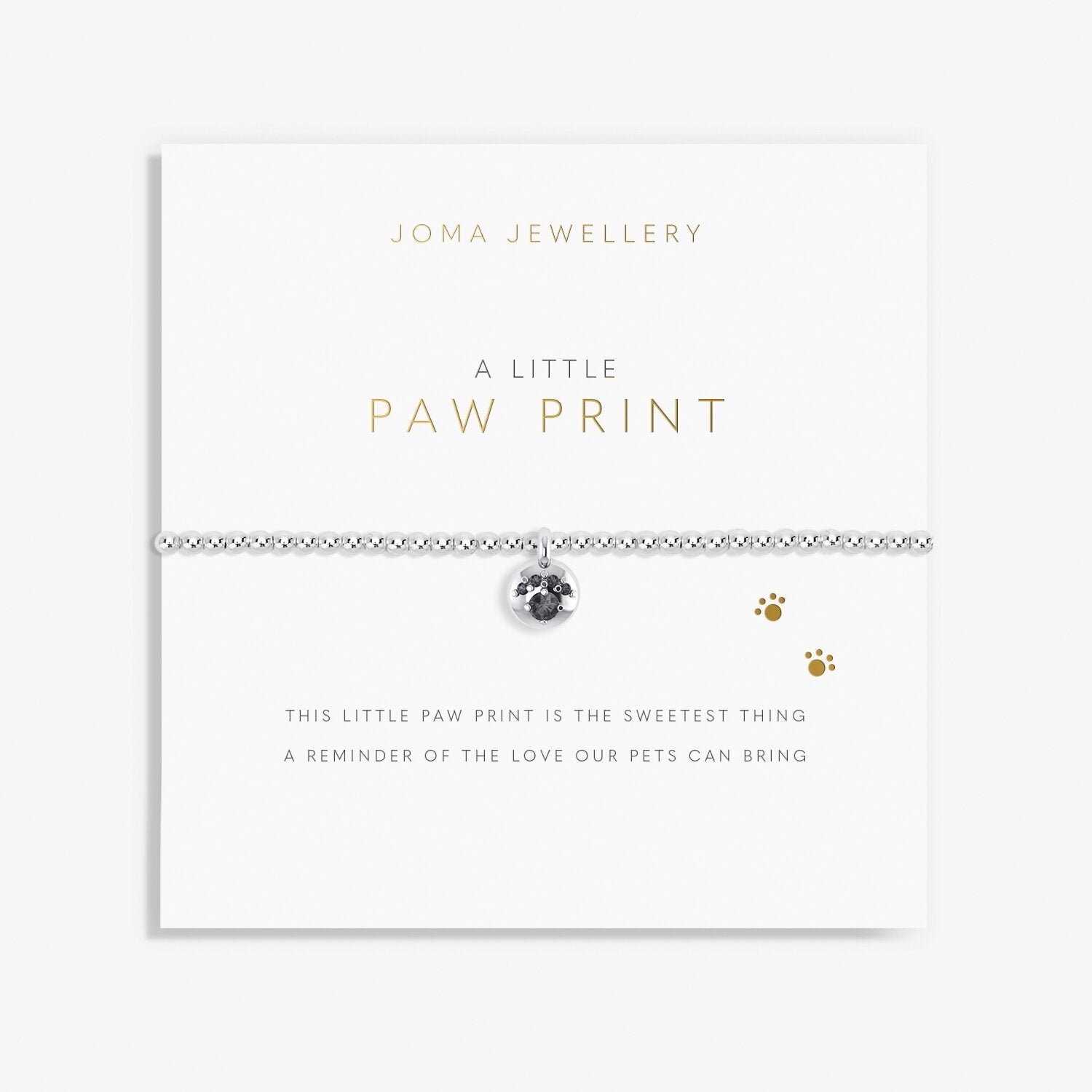 Joma Jewellery A Little 'Paw Print' Bracelet in Silver Plating