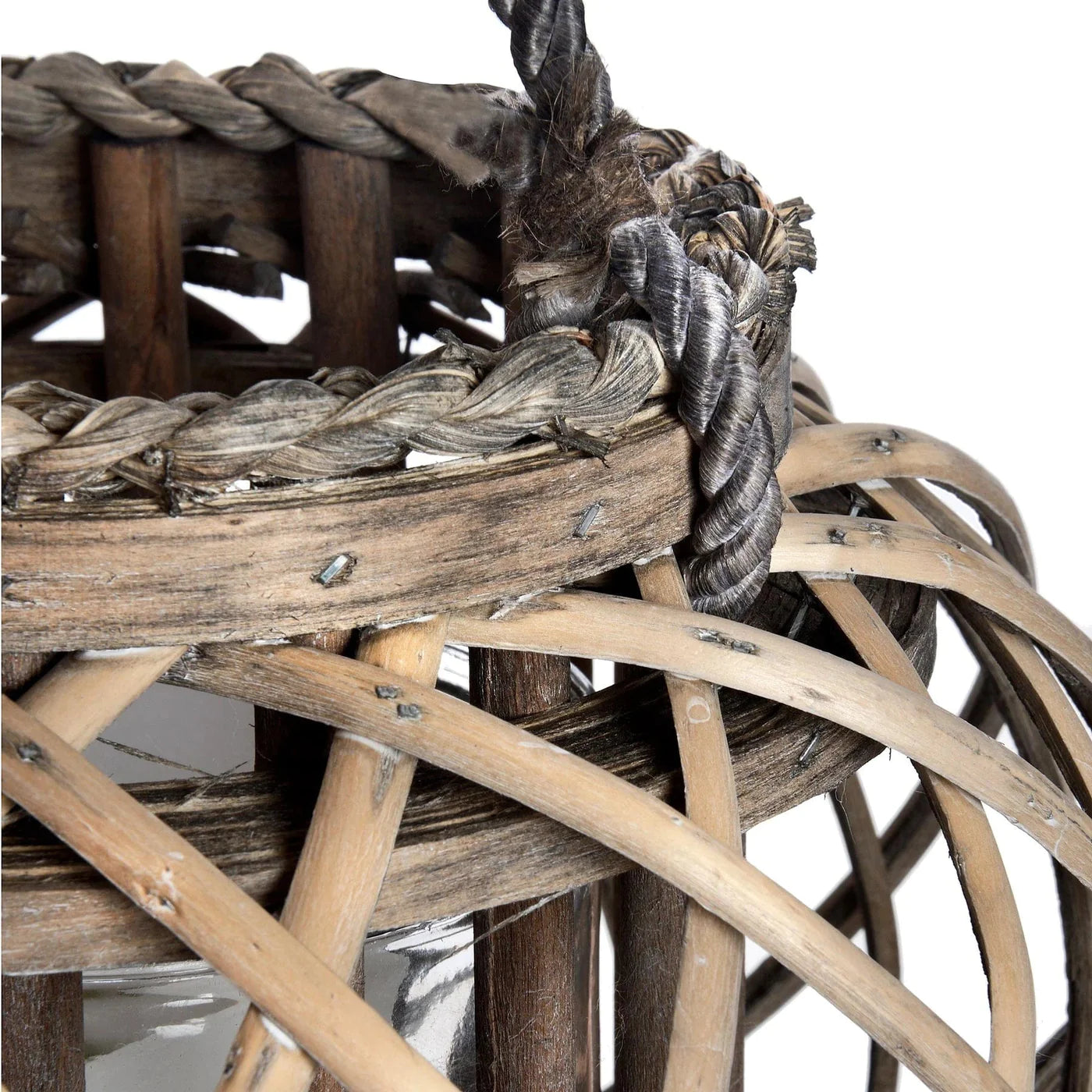 Hill Interiors Small Wicker "Basket" Lantern