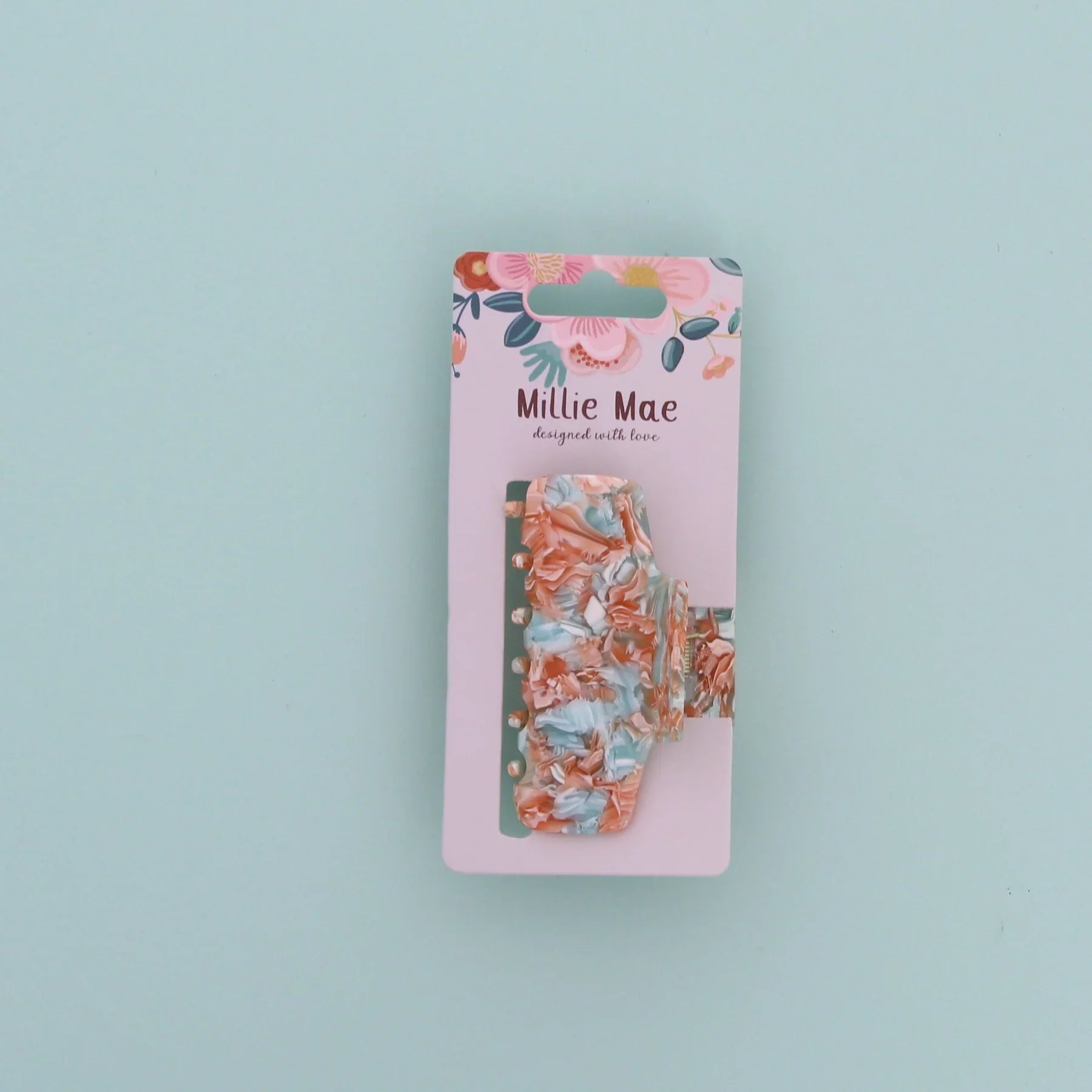 Millie Mae "Milky Marble" Duck Egg Large Claw Clip