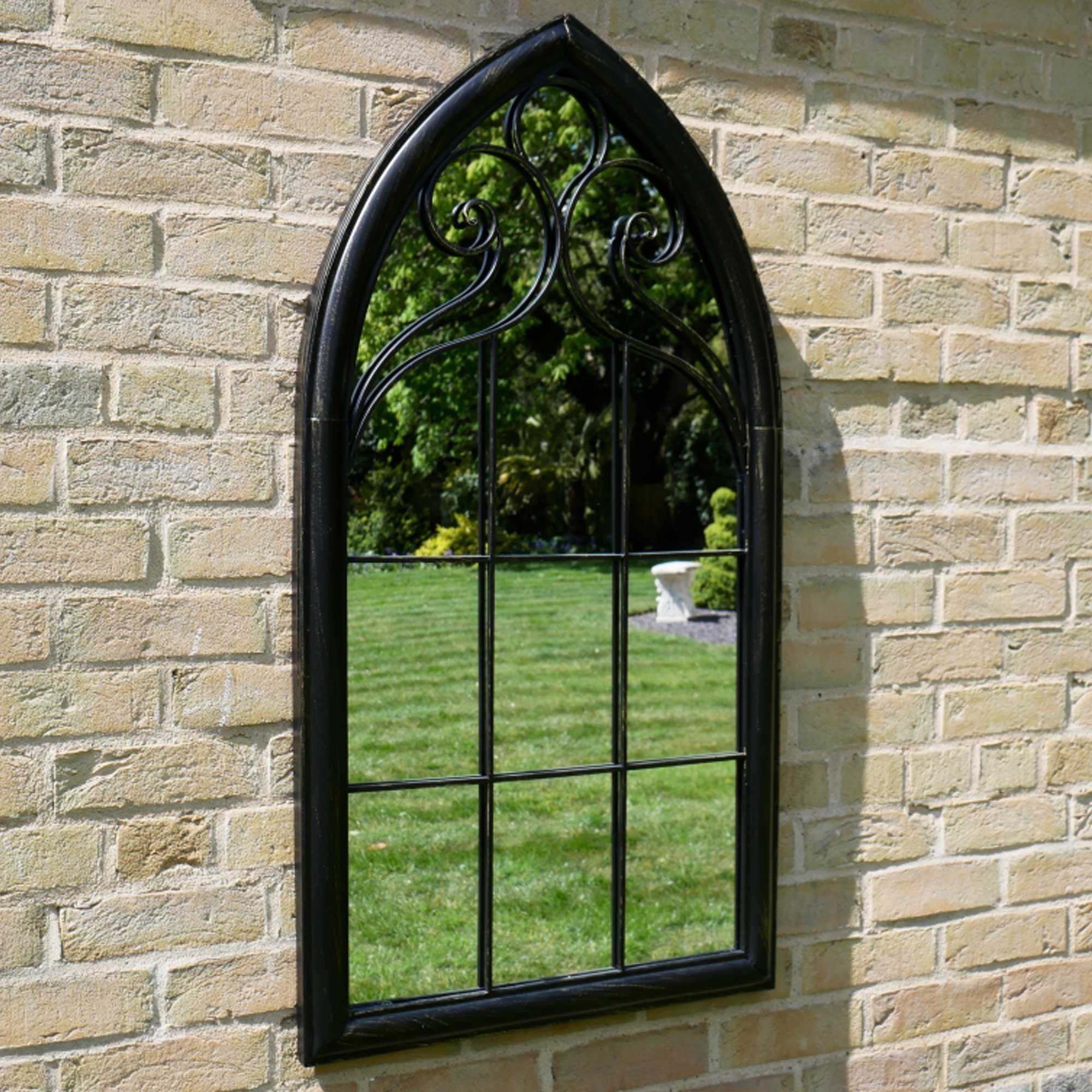 Dutch Imports Black "Arch" Glass Mirror