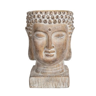 Large Beige Buddha Head Planter 46cm