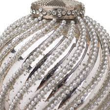 Hill Interiors Noel Collection Silver "Jewel Swirl" Bauble