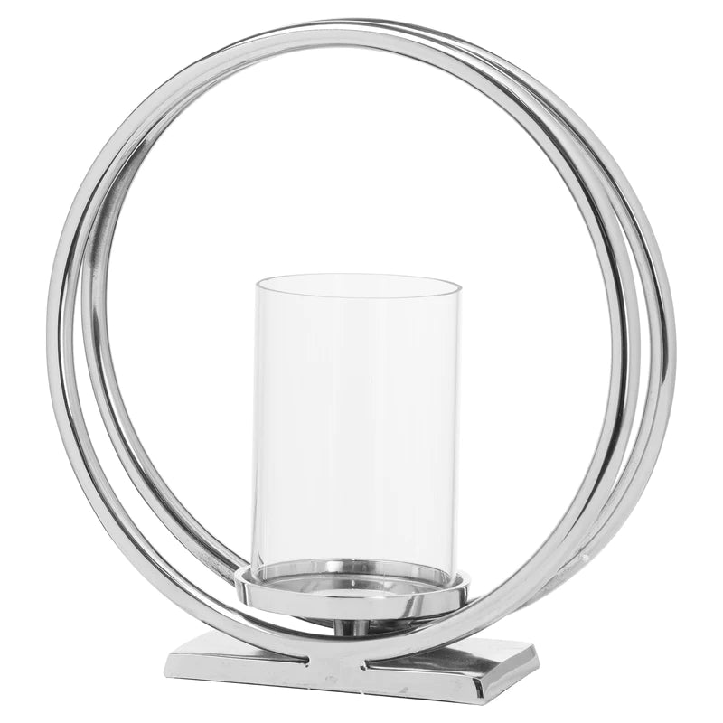 Ohlson Silver Twin Loop Candle Holder (Large)