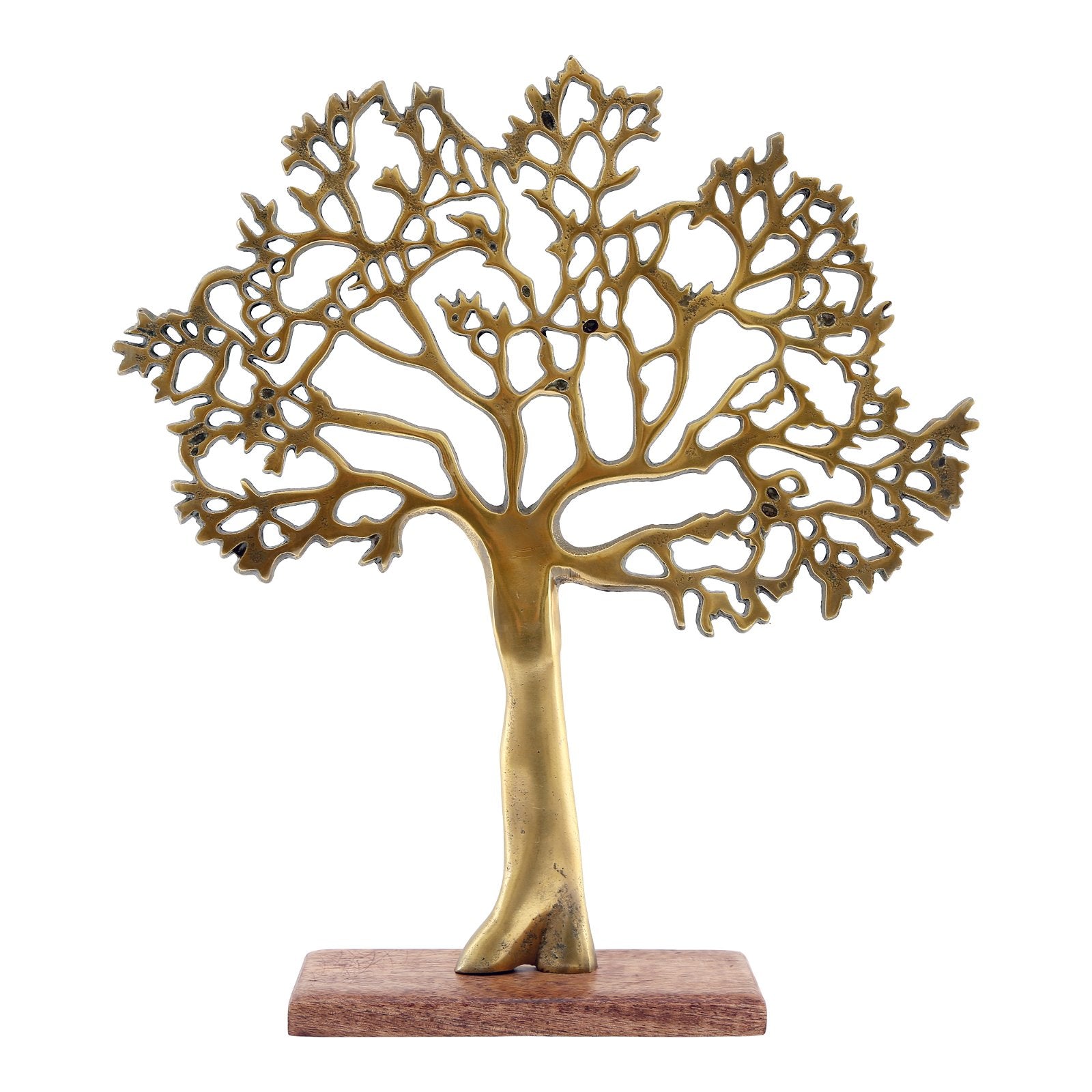 Antique Gold Tree Of Life On Wooden Base (Large)