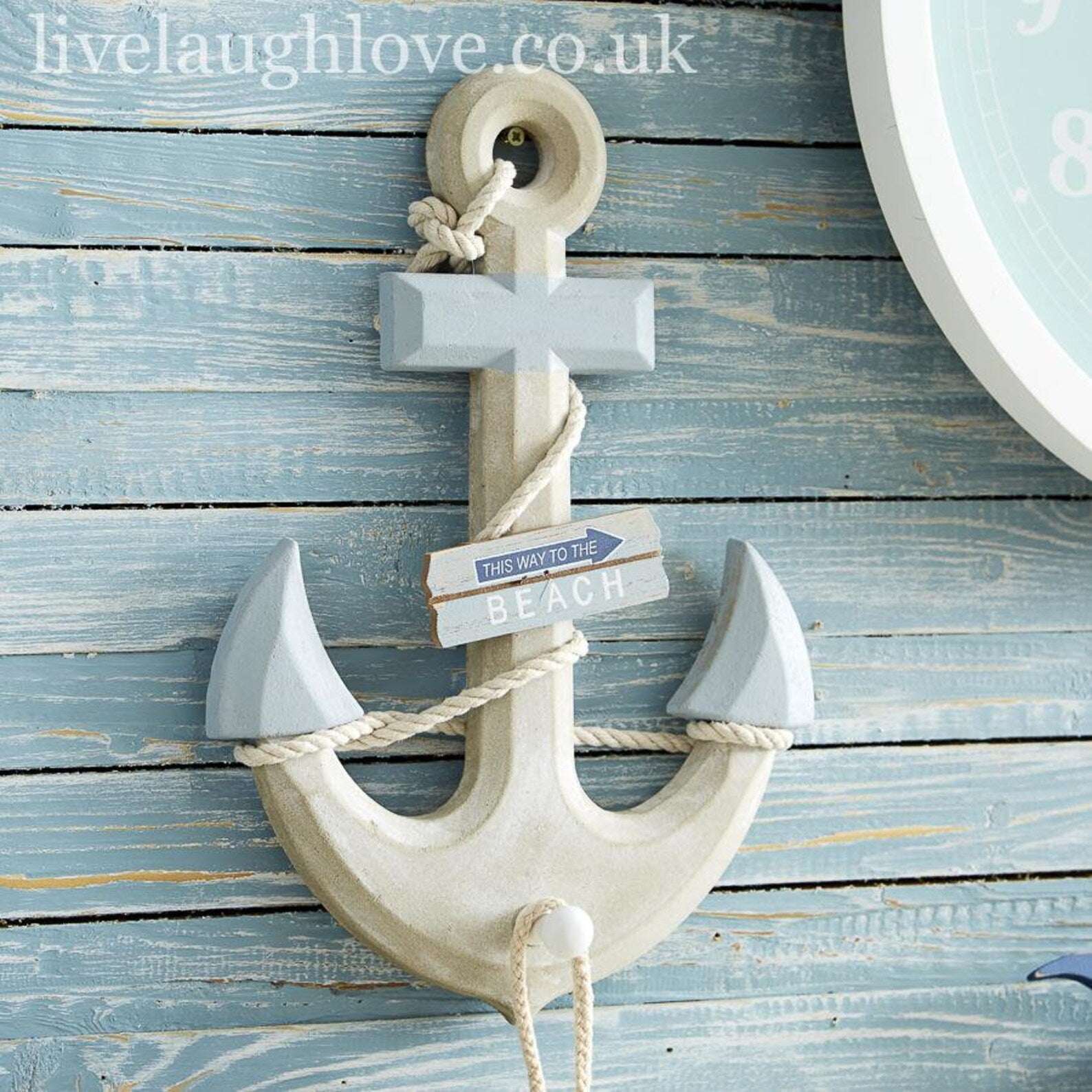 Nautical "This Way To The Beach" Wooden Anchor