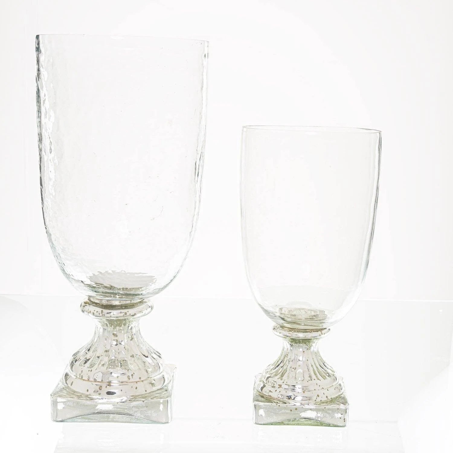 Hill Interiors Medium Silver Lustre Hurricane Lamp