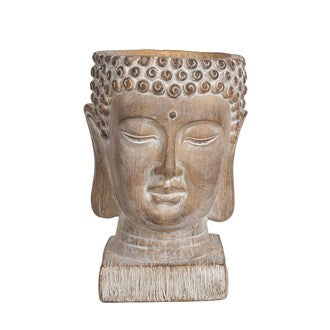 Medium Beige Buddha Head Planter 36cm