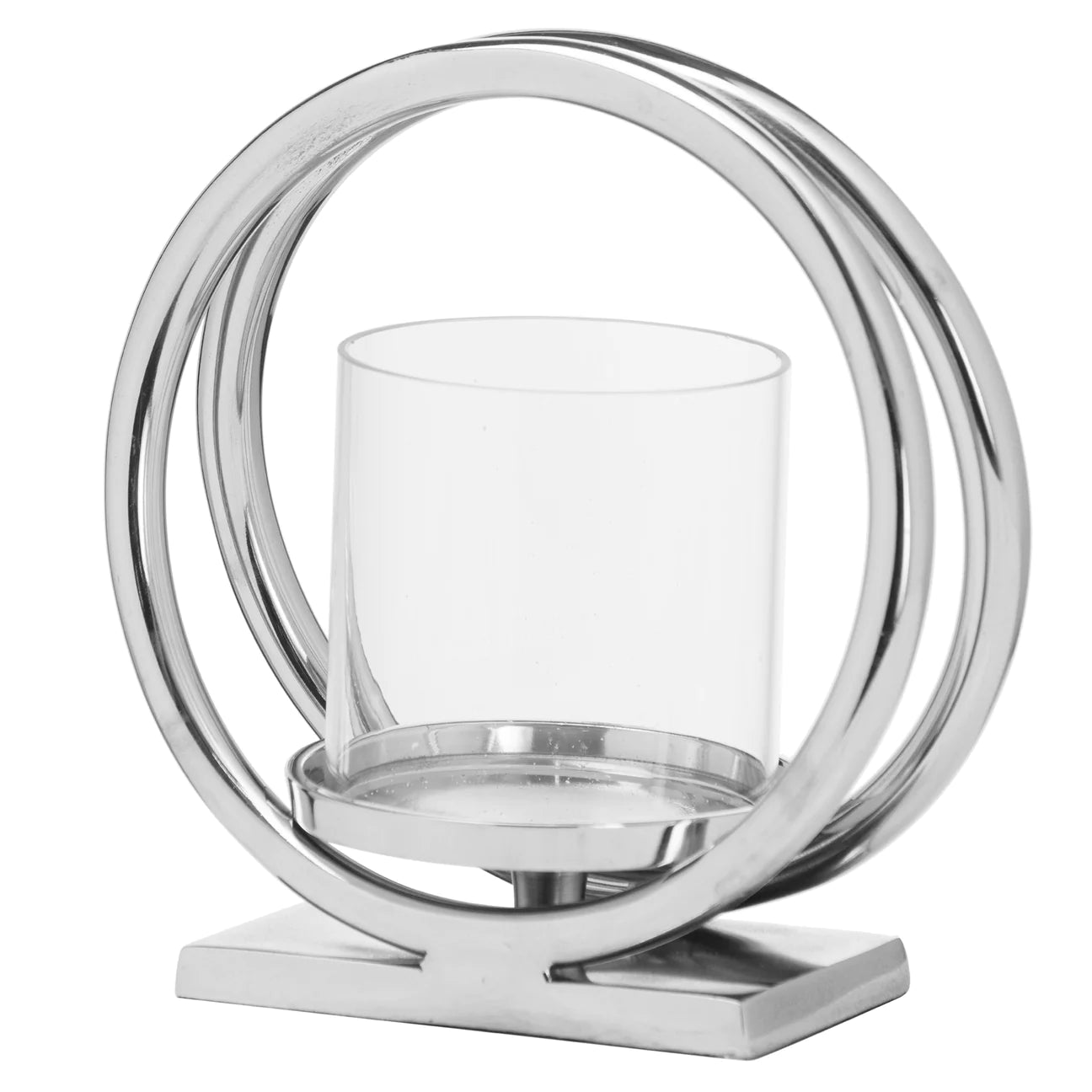Ohlson Silver Twin Loop Candle Holder (Medium)