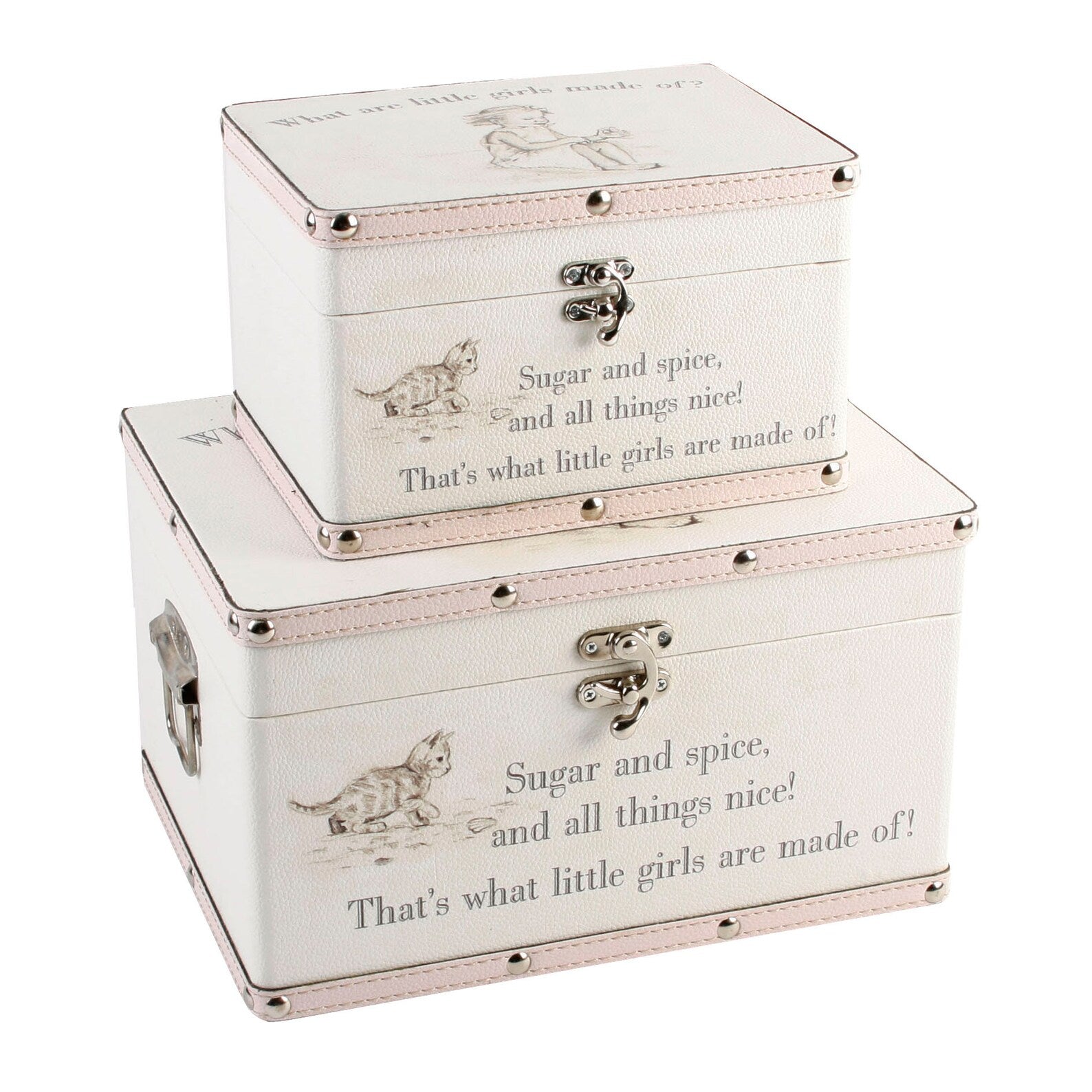 Petit Cheri Set Of Two "Little Girl" Luggage Boxes