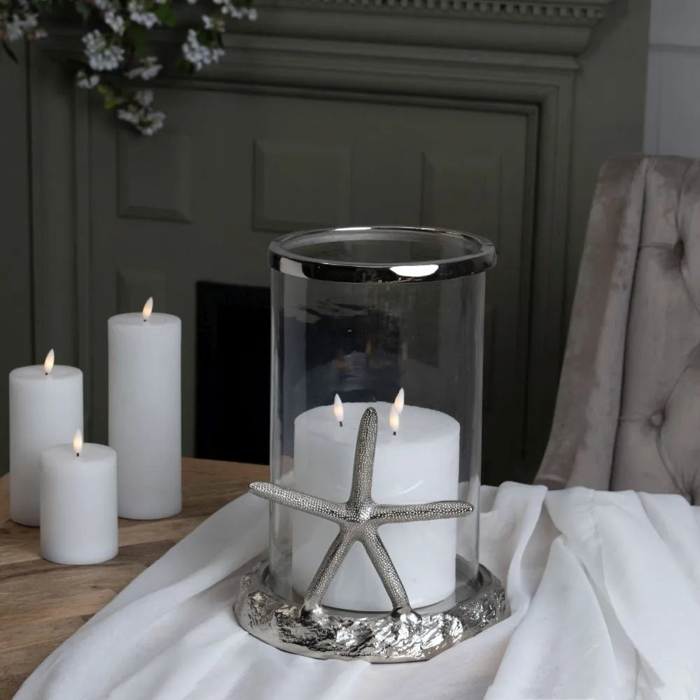Hill Interiors "Starfish" Candle Hurricane Lantern