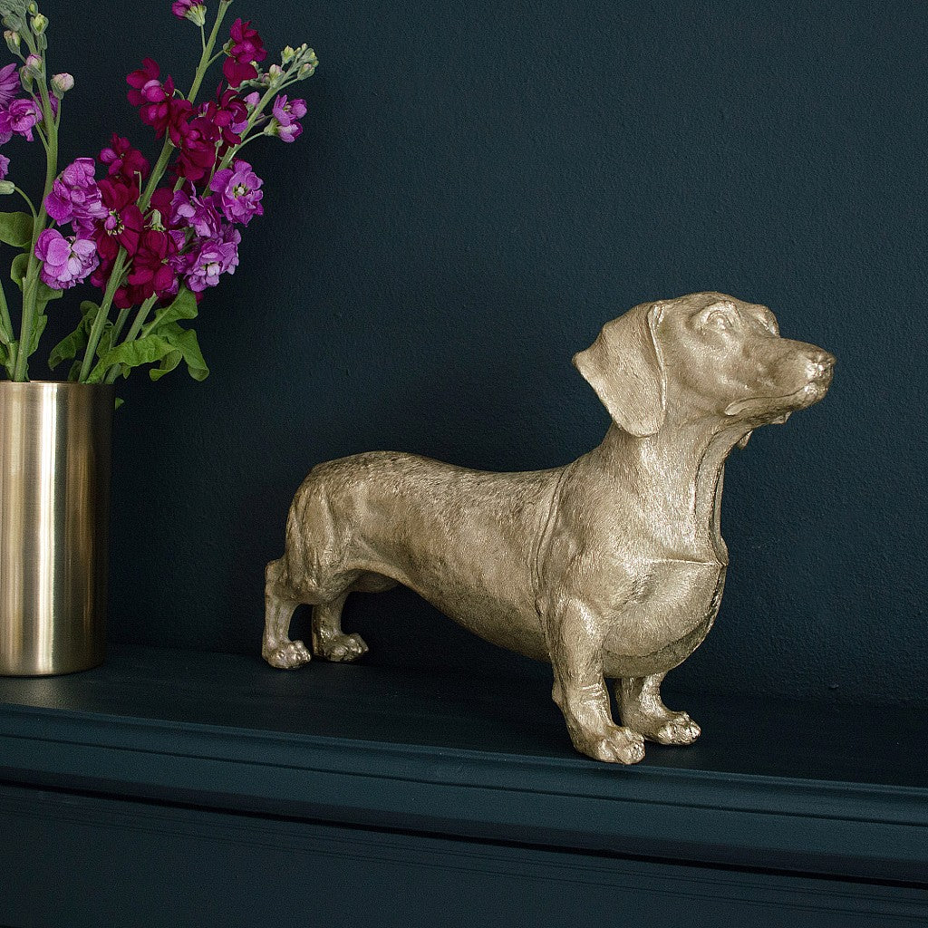 Hill Interiors Gold Dachshund Dog "Bert"