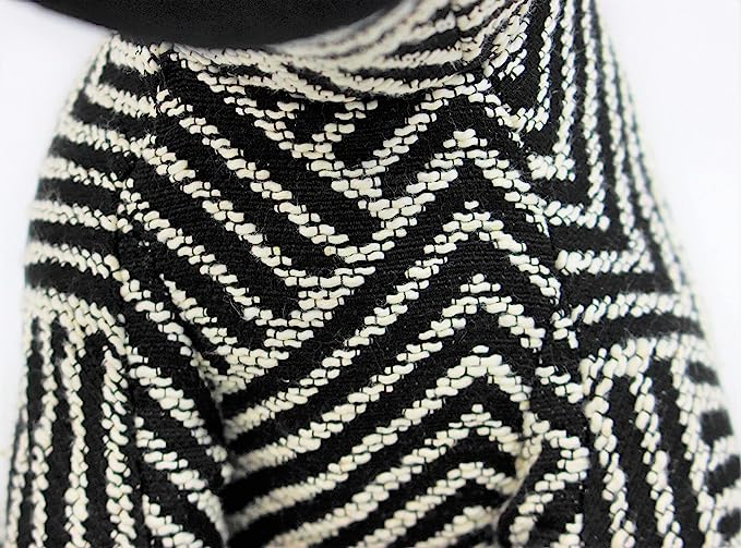 Fabric Black and White Striped "Zebra" Doorstop