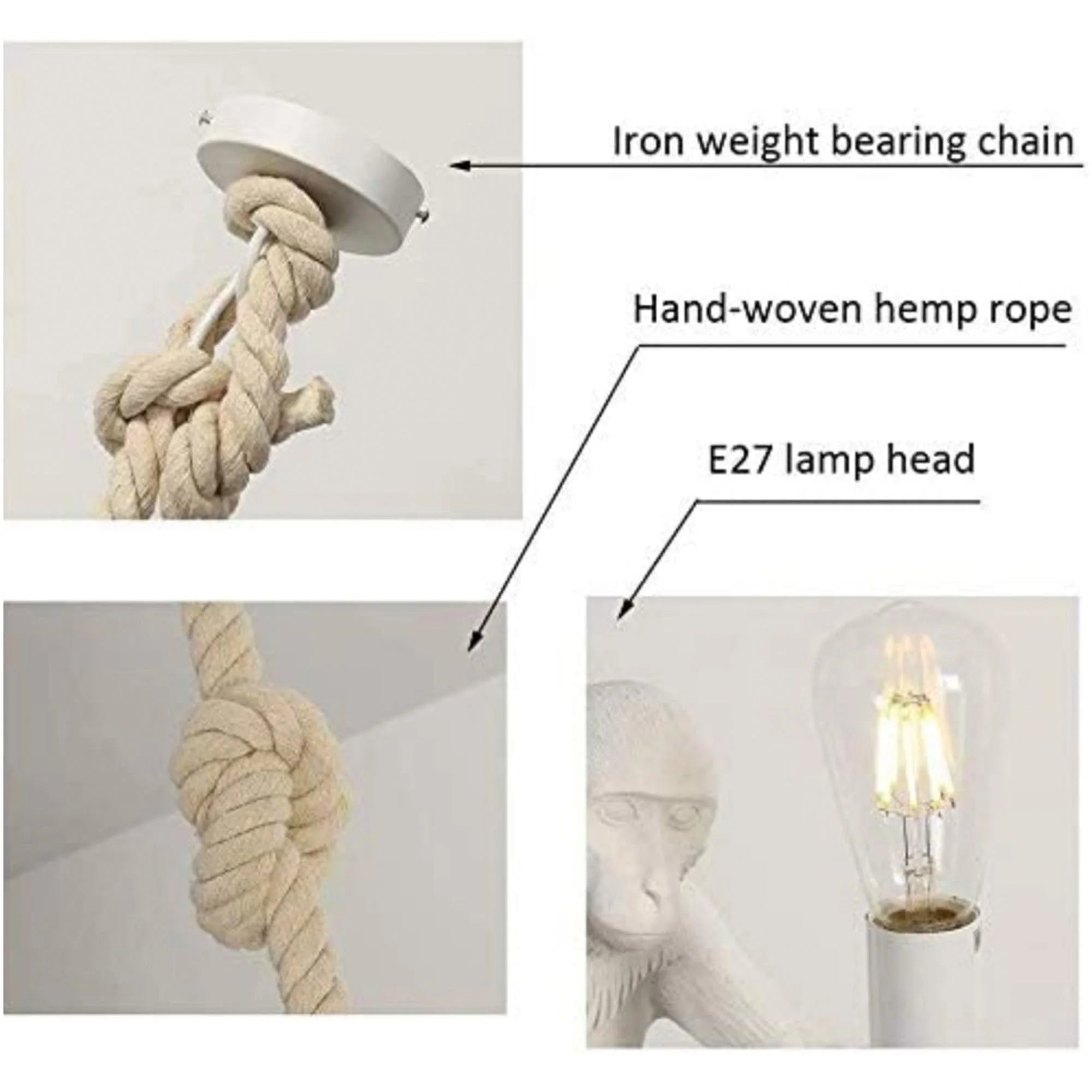 Hill Interiors "George The Monkey" Hanging Gold Light