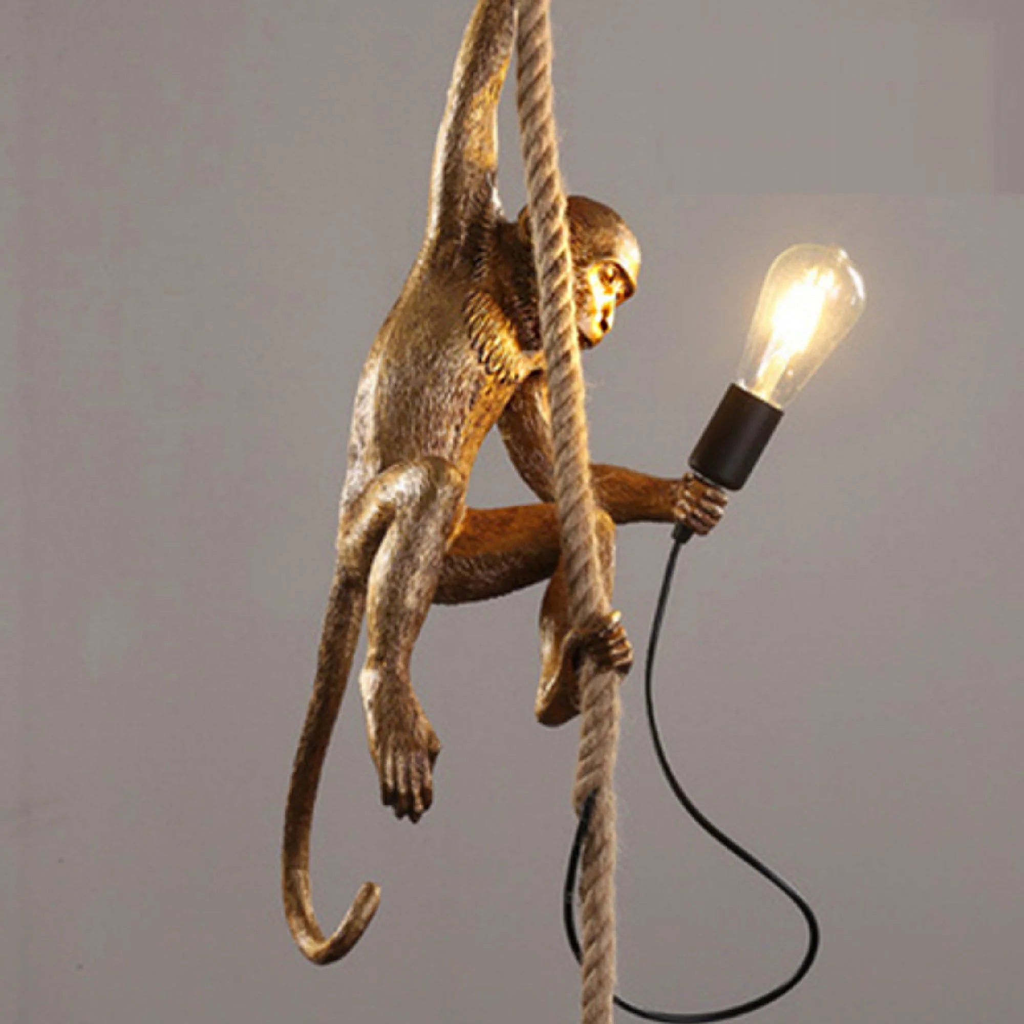 Hill Interiors "George The Monkey" Hanging Gold Light