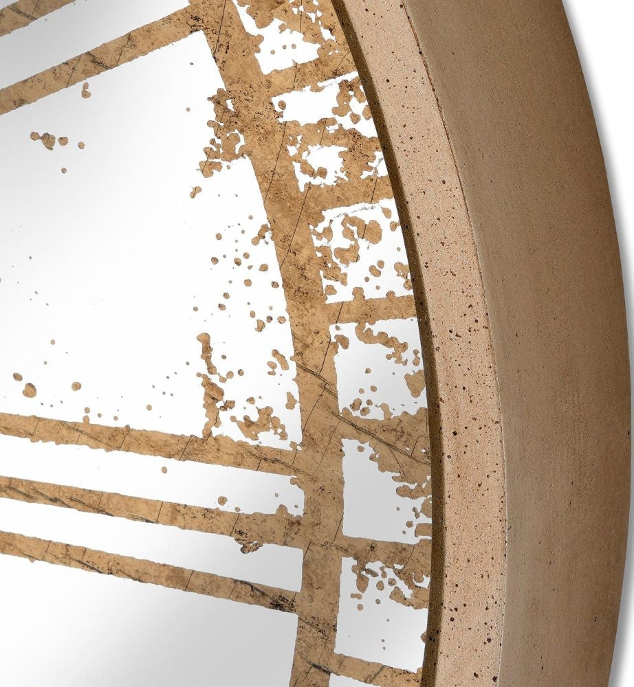 Hill Interiors Mirrored "Moving Mechanism" Circular Clock