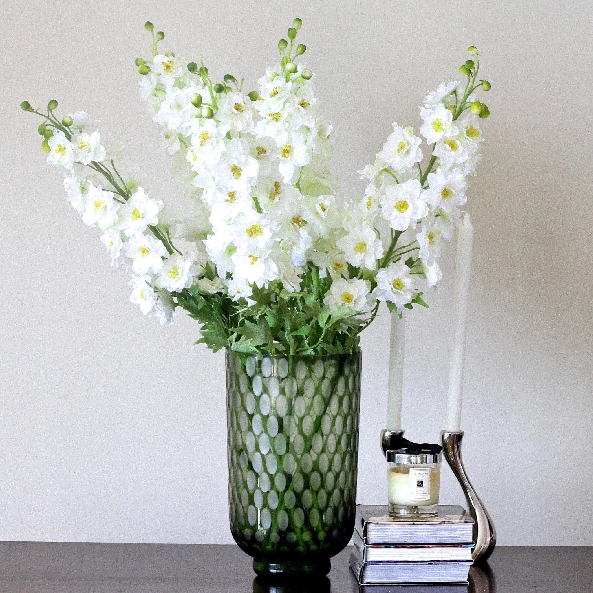 Hill Interiors Artificial "Tall White Delphinium" Single Stem