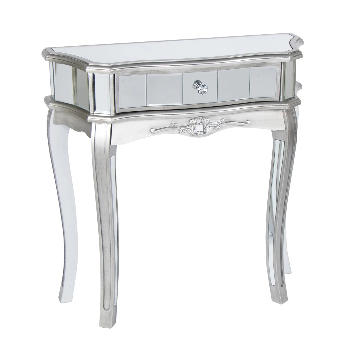 Hill Interiors Mirrored "Argente Half Moon" Console Table