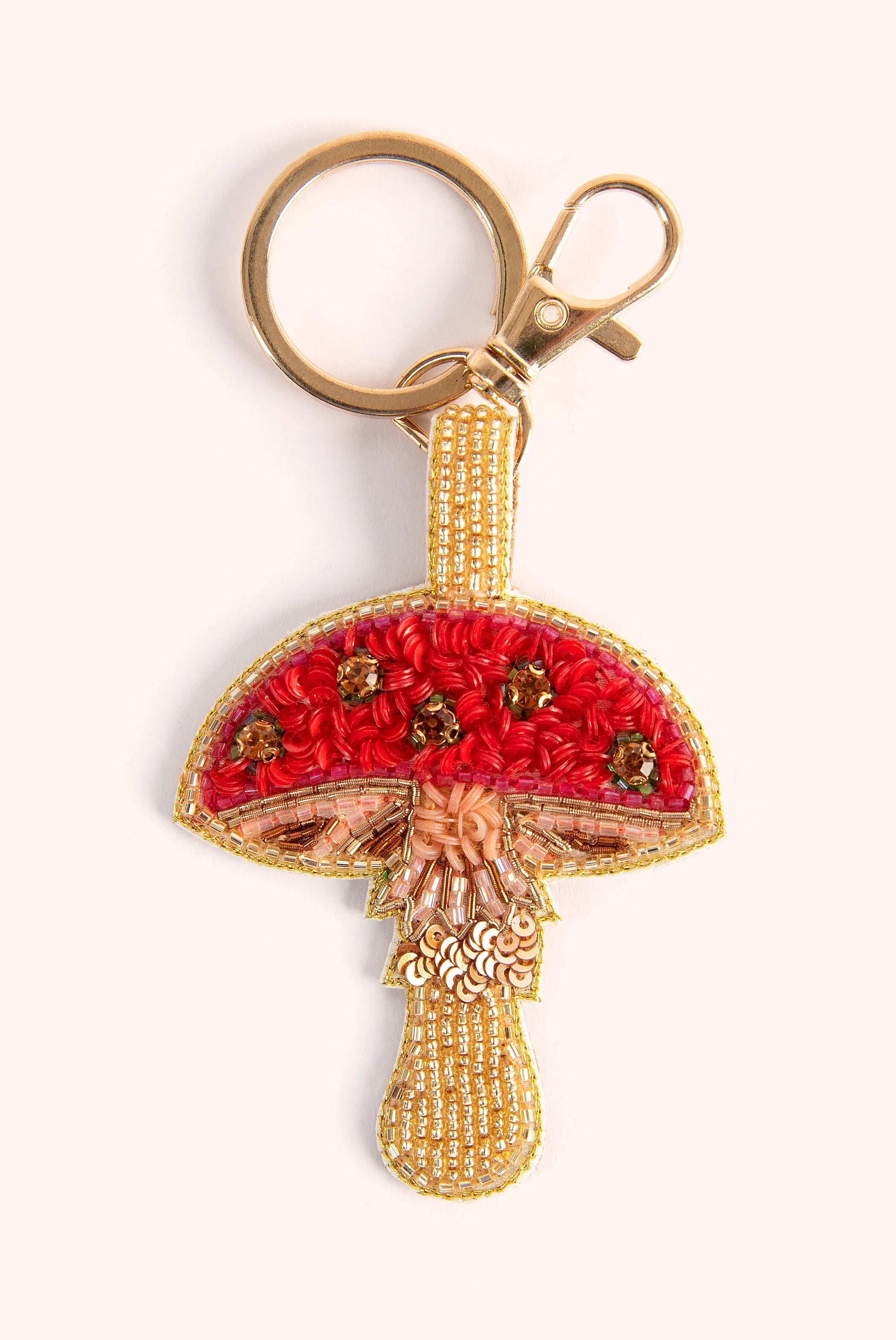 "Powder" Beaded Keyrings - Toadstool