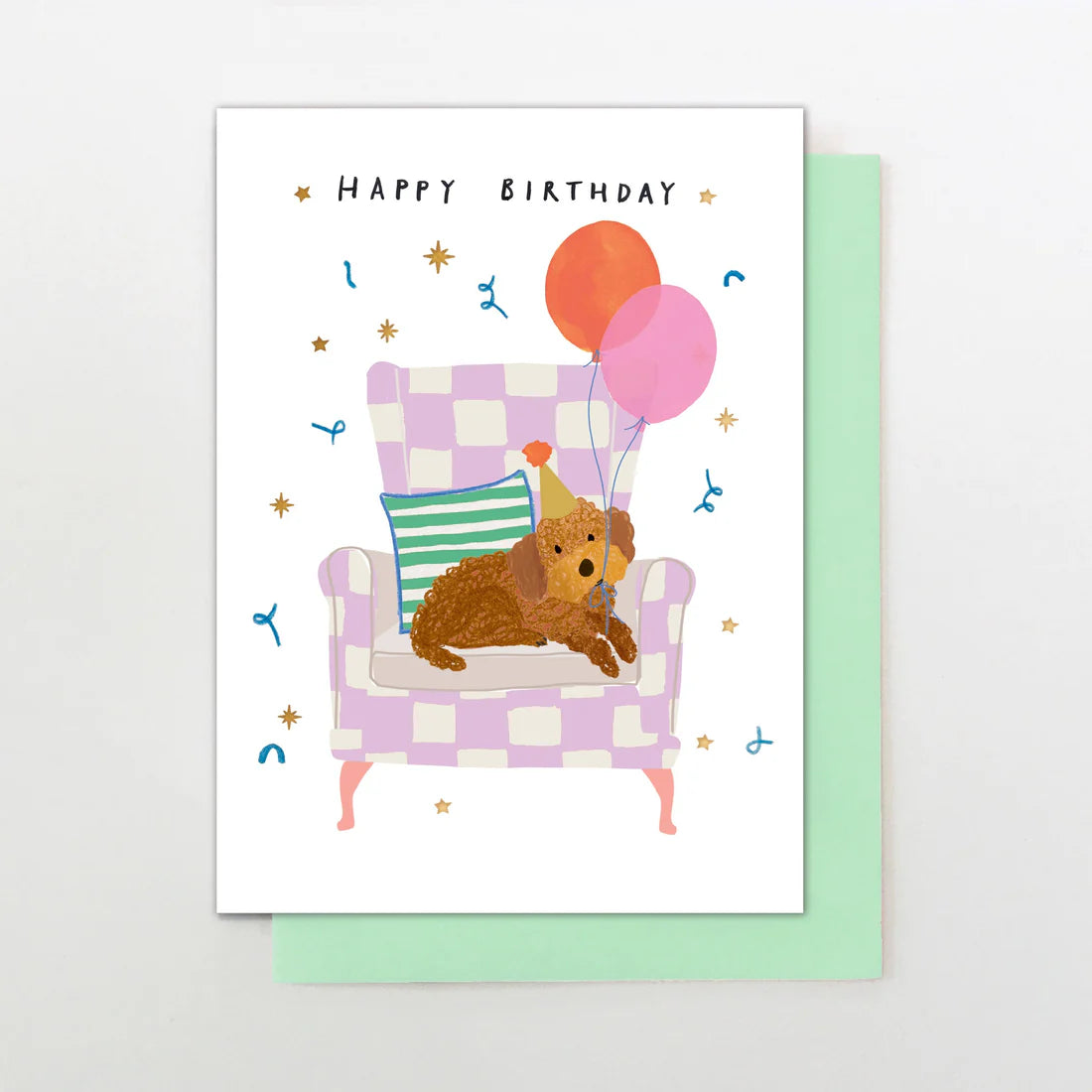 Dog with Balloons Card