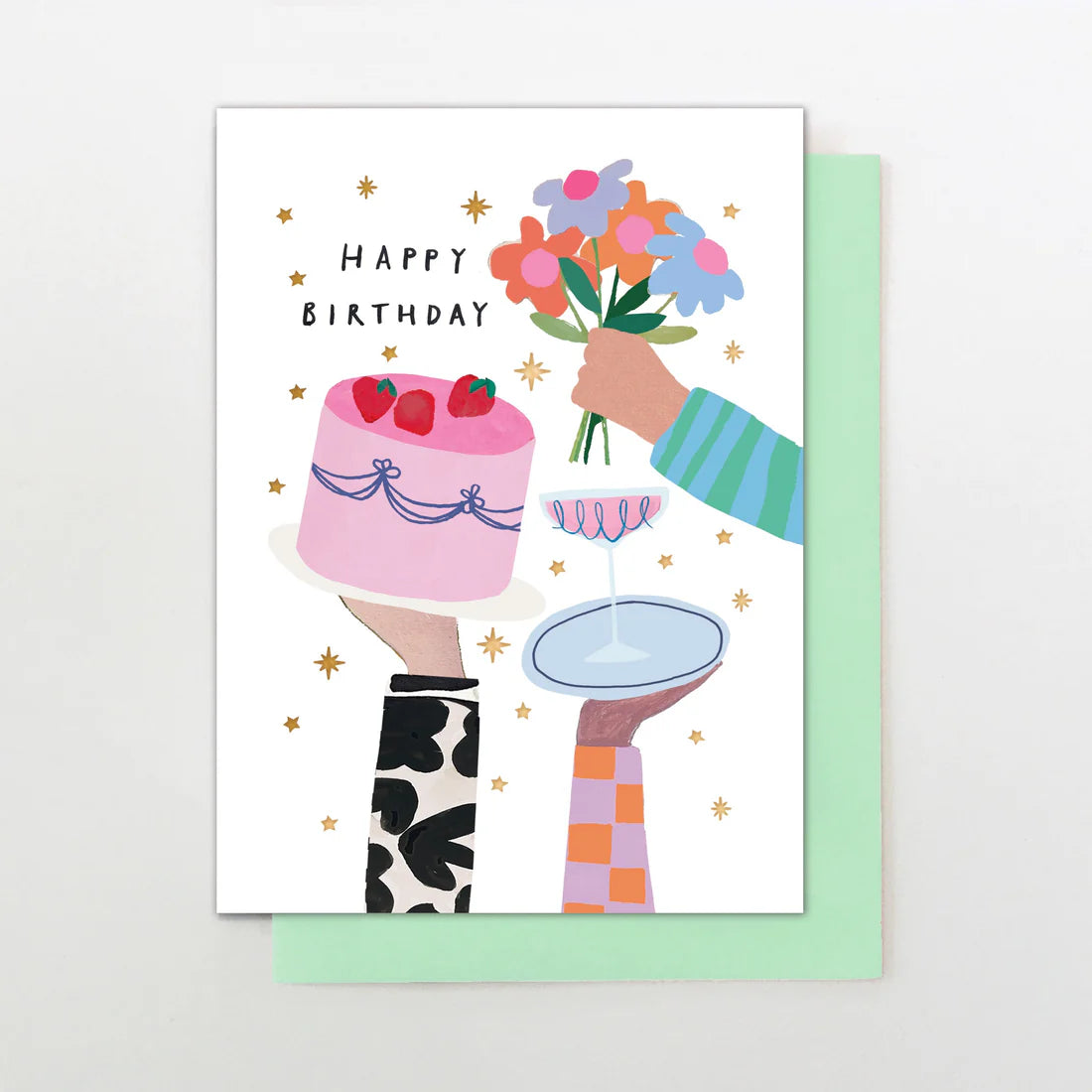 Birthday Card with flowers & cake