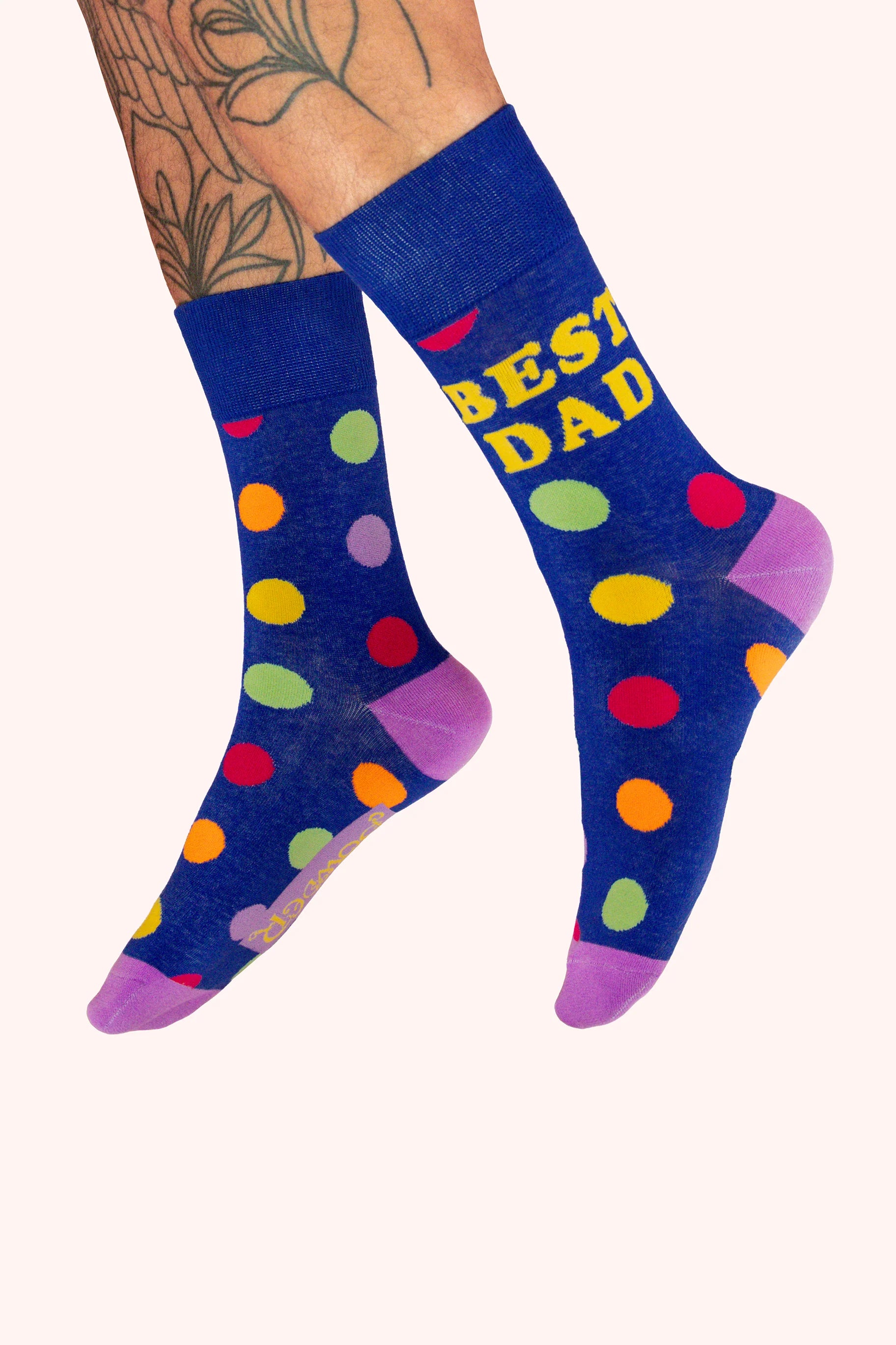 "Powder" Men's Socks - Best Dad Polka Dot