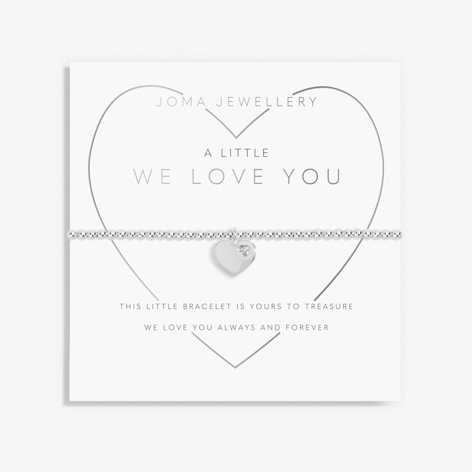 Joma Jewellery Children's "We Love You" Silver Bracelet