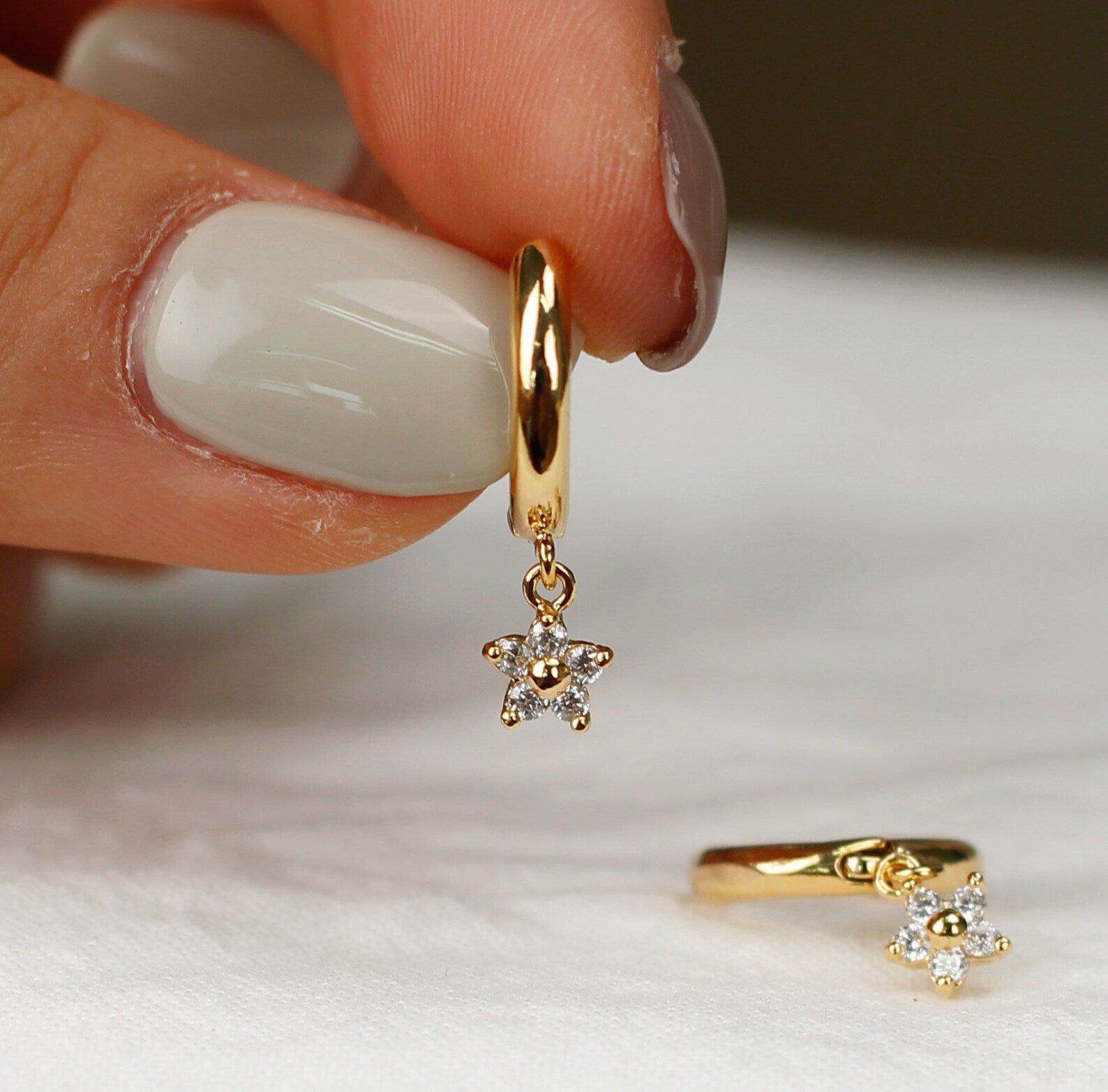 Gold Plated Forget Me Not Earrings (Sterling Silver)