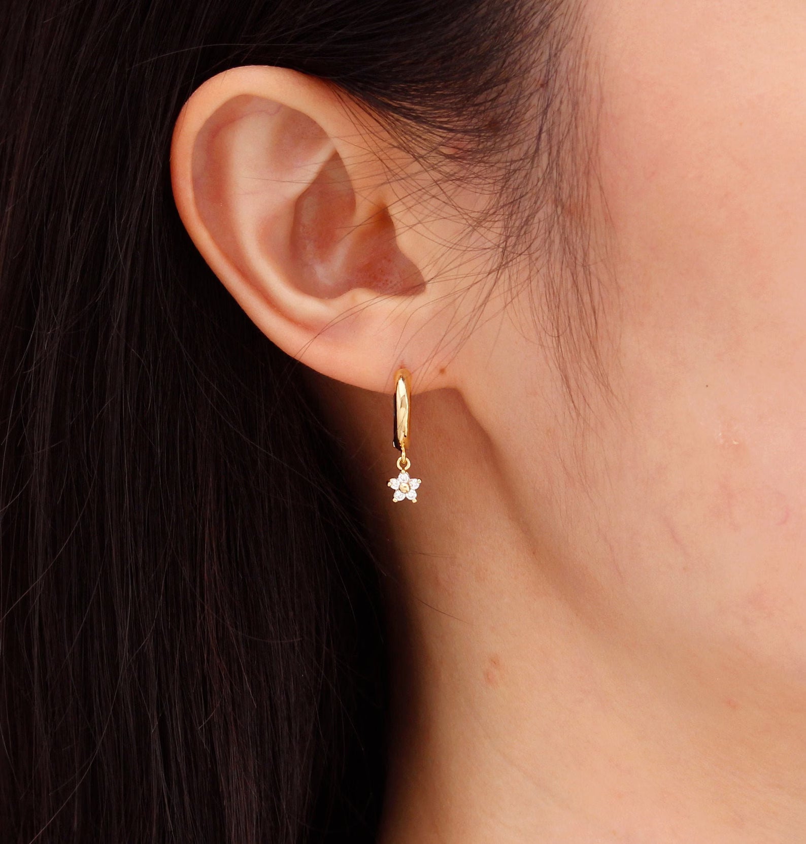 Gold Plated Forget Me Not Earrings (Sterling Silver)
