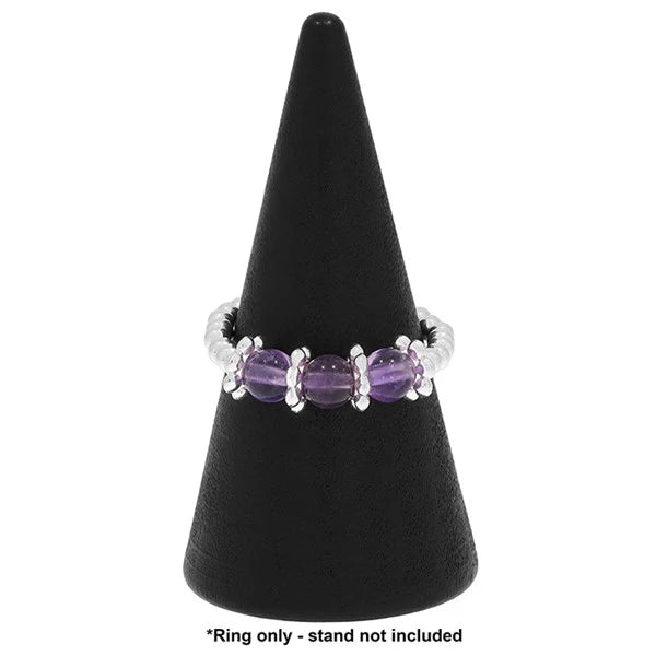 Equilibrium Stackable Silver Plated Amethyst Ring