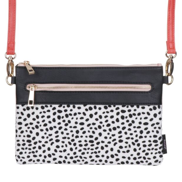 Vegan Leather Dalmatian Animal Print Clutch Bag
