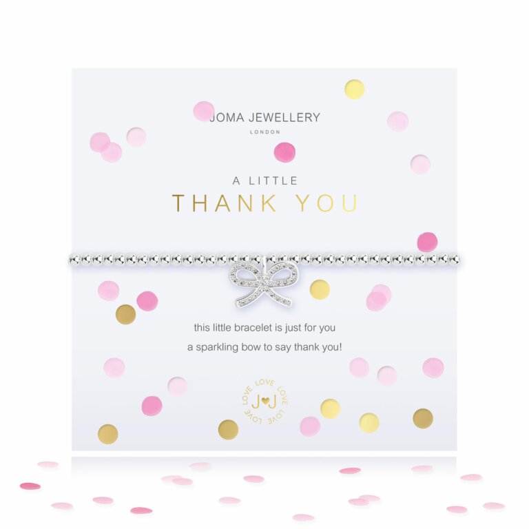 Joma Jewellery "Thank You" Confetti Silver Bracelet
