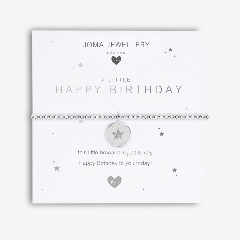 Joma Jewellery Children's "Happy Birthday" Silver Bracelet