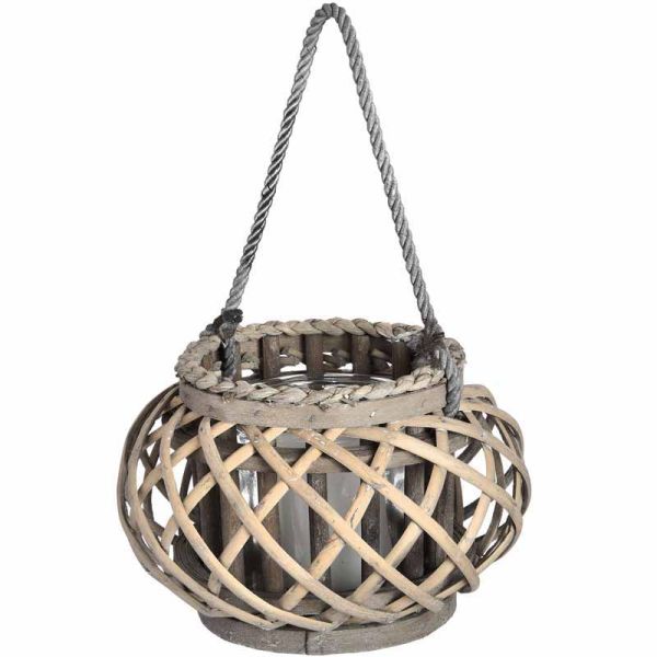 Hill Interiors Small Wicker "Basket" Lantern