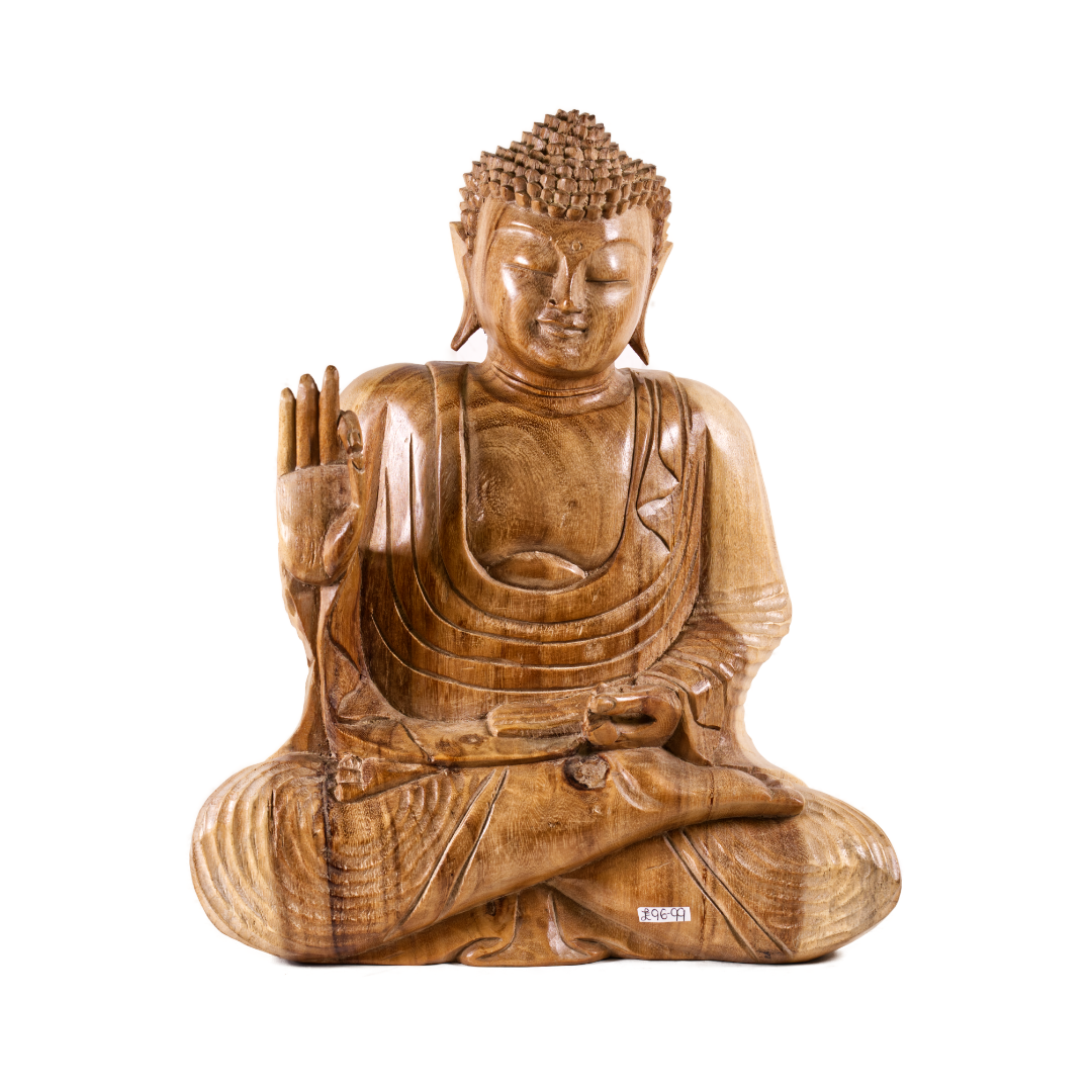 Hand Carved Large Wooden Buddha Statue