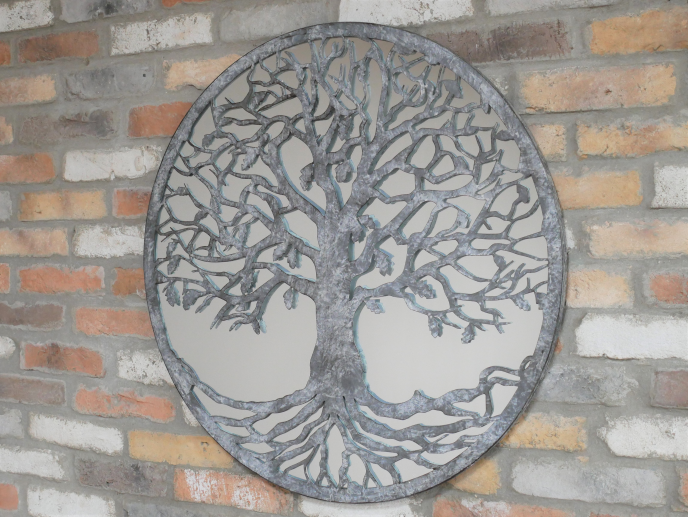 Dutch Imports Grey "Tree Of Life" Garden Mirror