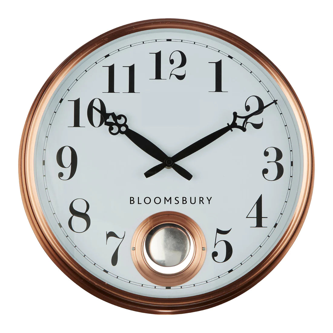 Copper Bloomsbury "Pendulum" Round Clock 37cm