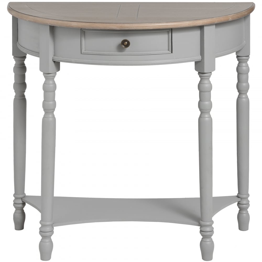 Hill Interiors "Churchill" Grey Half Moon Table SHOP SOILED