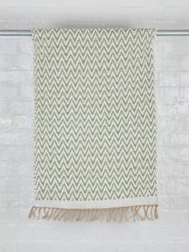 Indra Importer "Lime Zig Zag" Chevron Recycled Cotton Rug