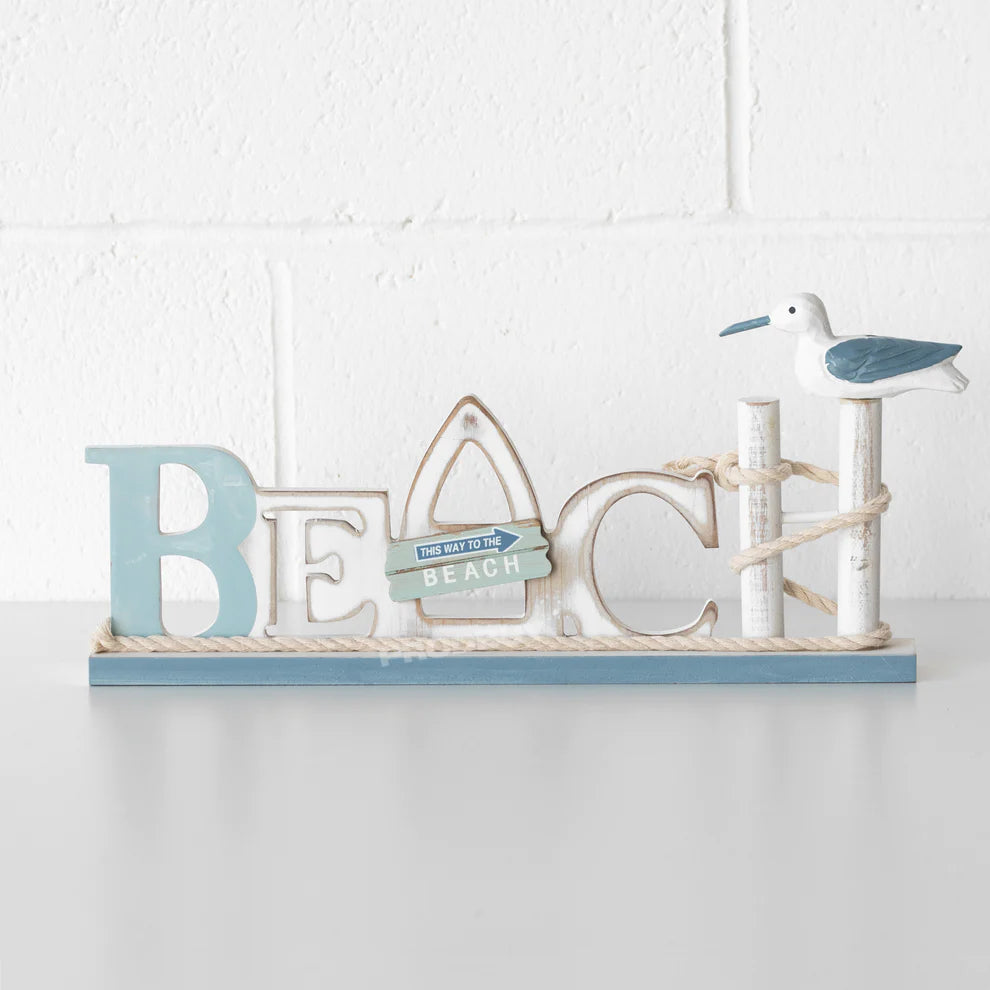 Nautical "This Way To The Beach" Freestanding Sign