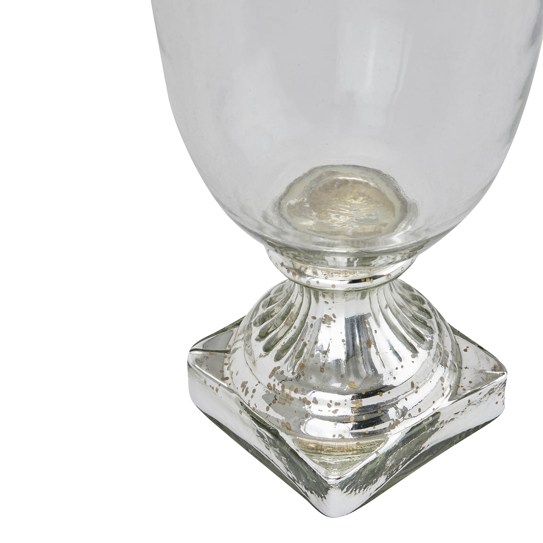 Hill Interiors Medium Silver Lustre Hurricane Lamp