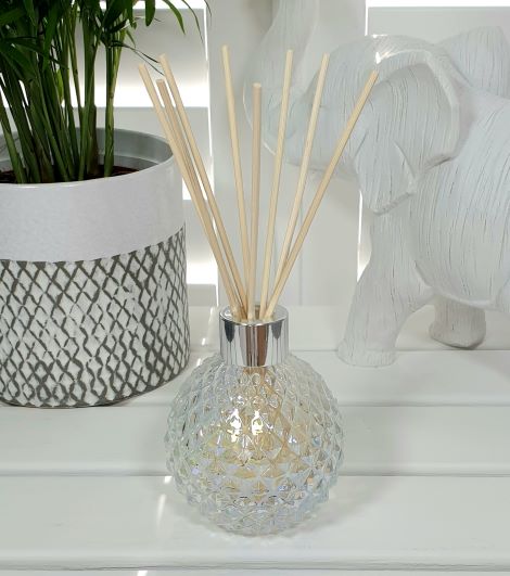 Clear Lustre Glass Reed Diffuser Bottle & Rattan Reeds