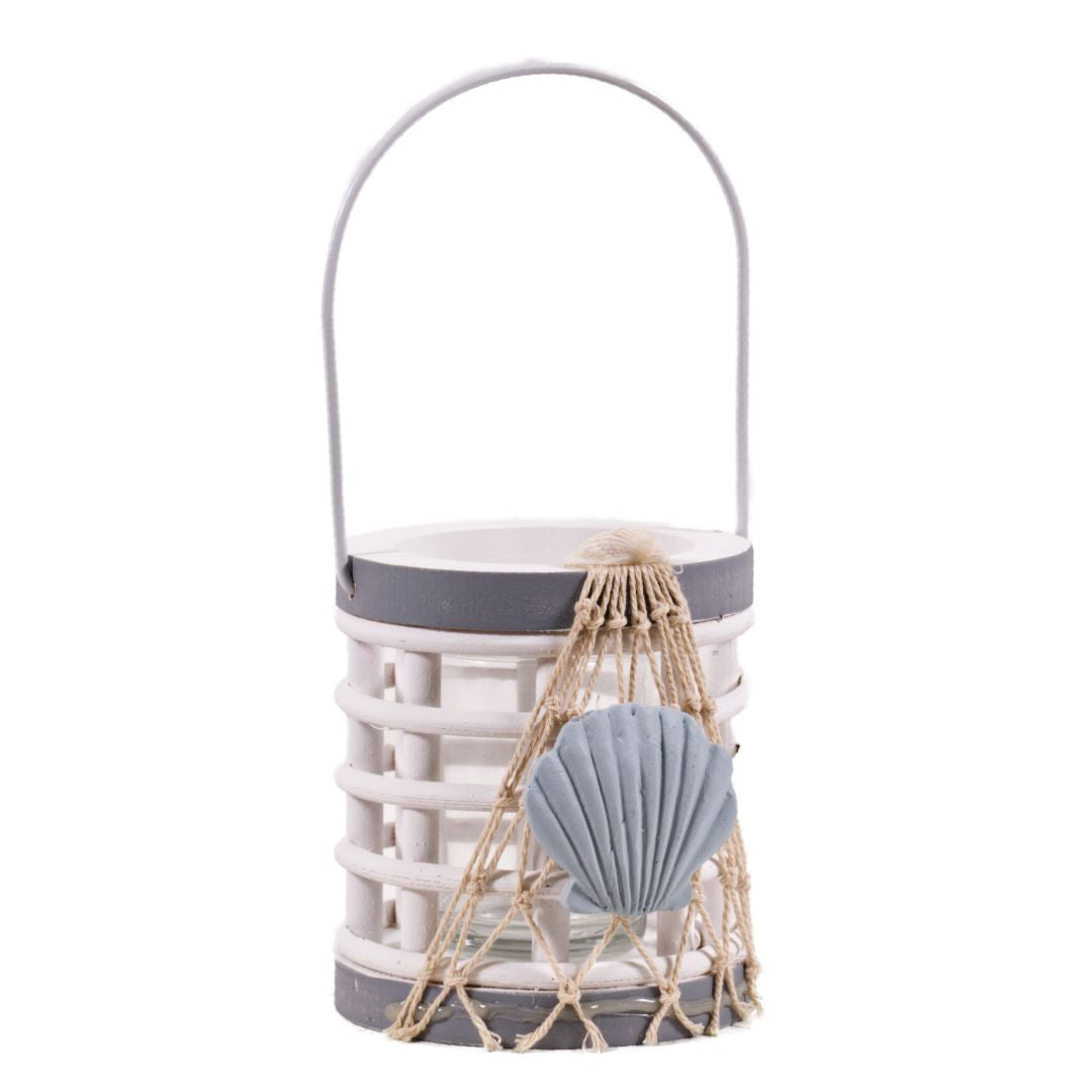 Nautical White Wash "Shell" Tealight Holder