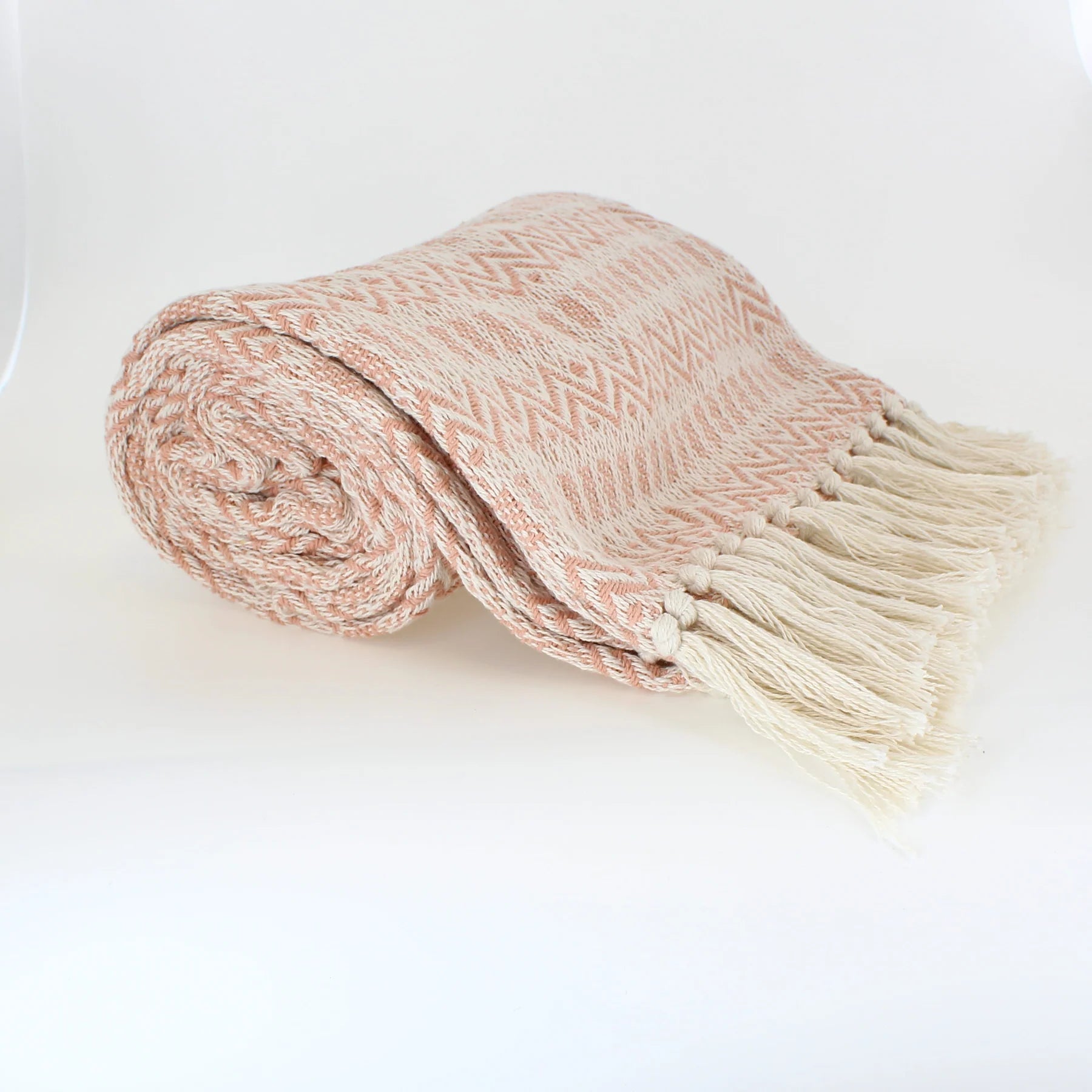 Forever England Sajani Hand Woven "Coral Pink" Cotton Throw