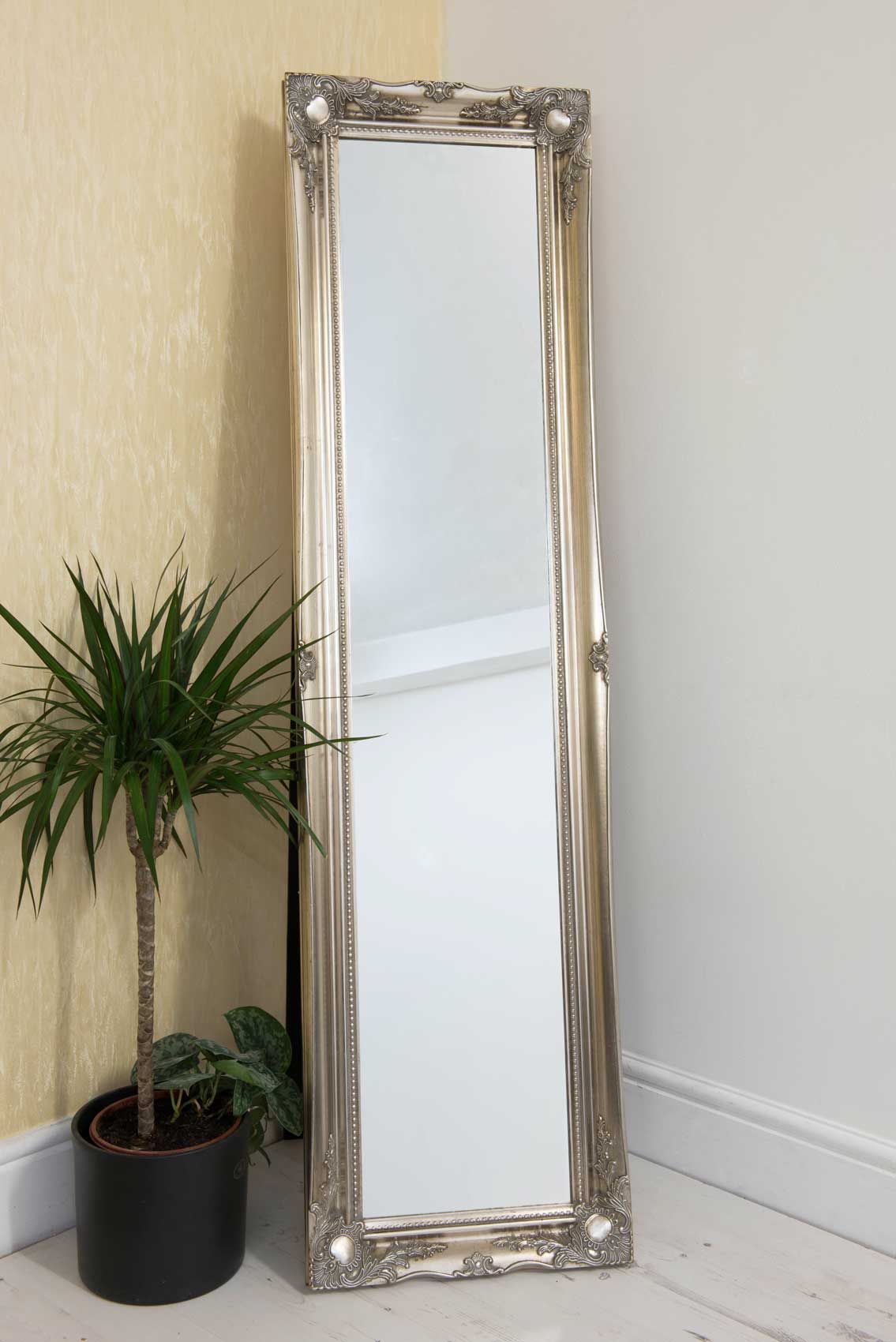 Antique Silver Cheval Freestanding Mirror 160cm