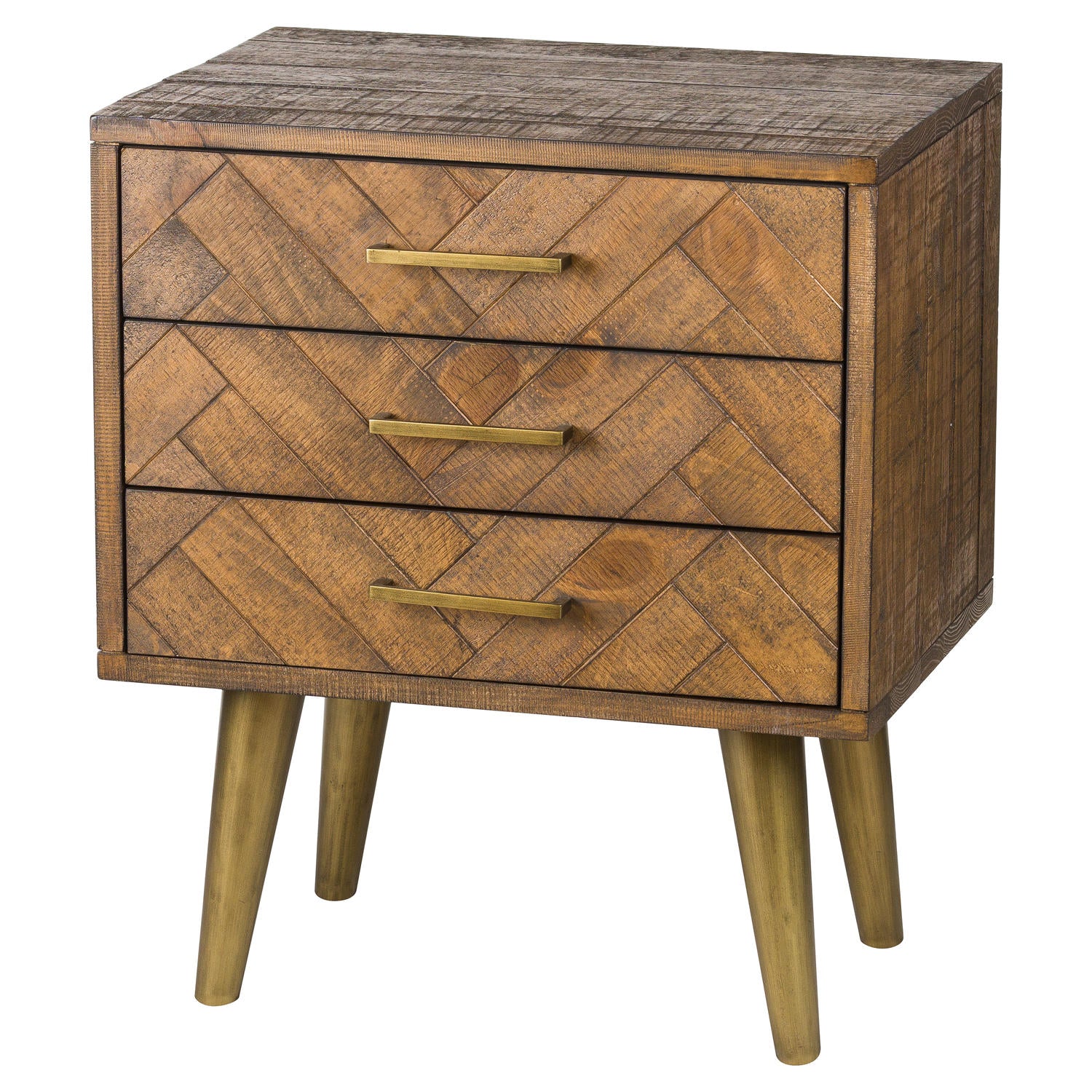 Hill Interiors "Havana Gold" 3 Drawer Bedside Table