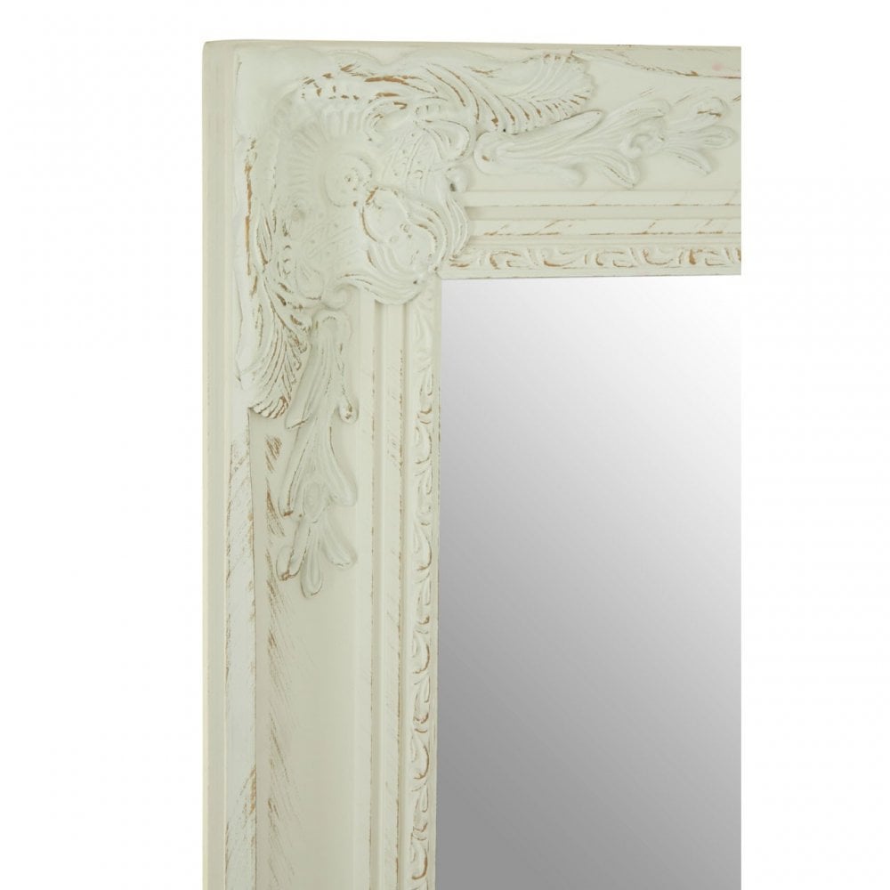 White & Gold Brush Cheval Freestanding Mirror 160cm