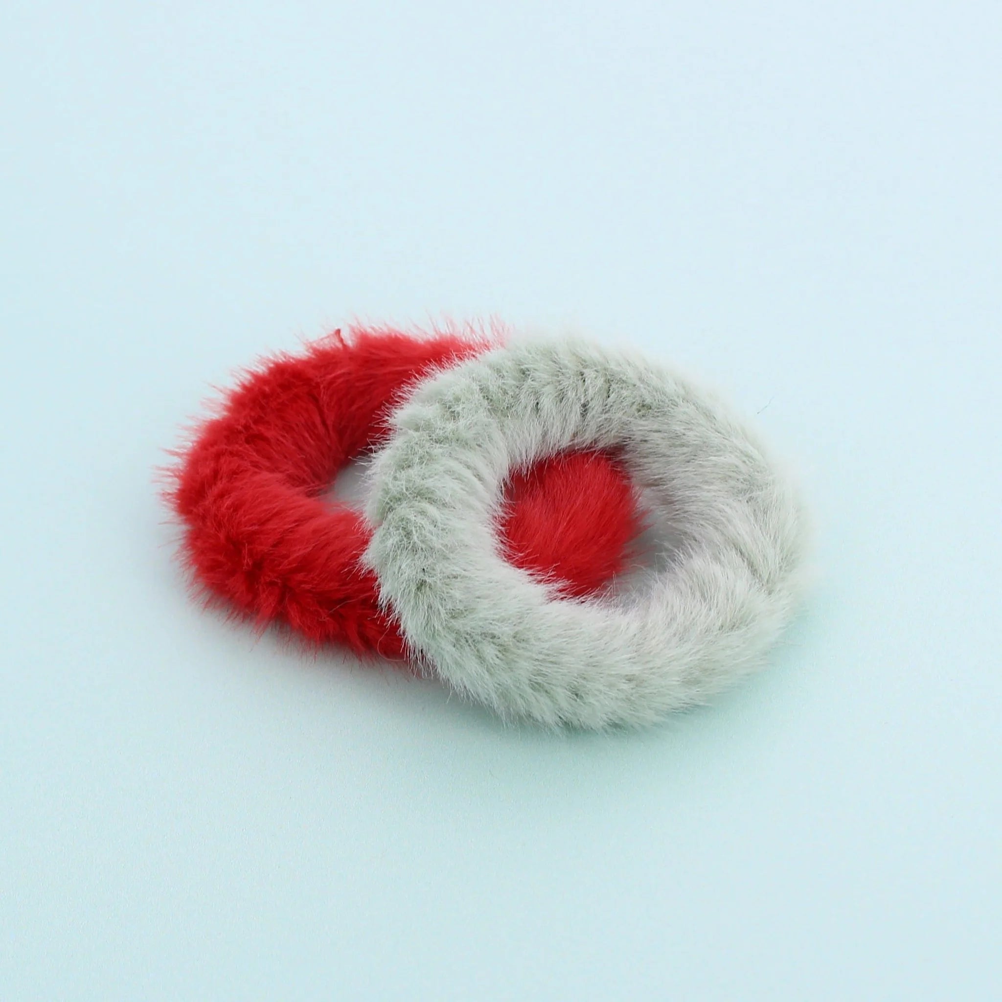 Millie Mae Set Of Two "Fluffy" Red & Green Hair Bands