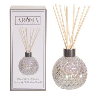 Clear Lustre Glass Reed Diffuser Bottle & Rattan Reeds