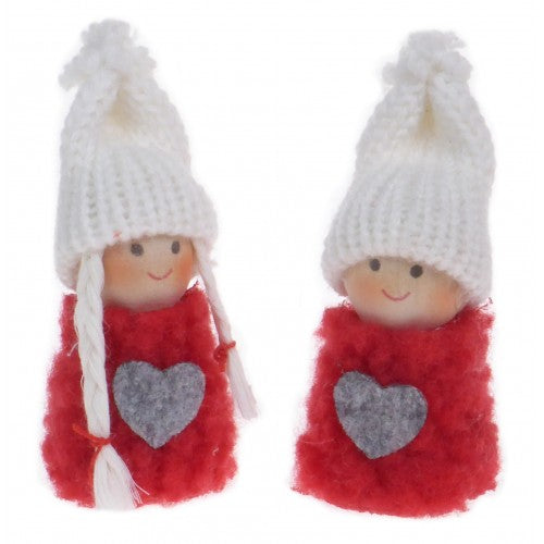 Christmas Hanging Doll Tree Decoration (Red And White)